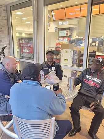 Melrose Elementary School Resource Officer Webb stops by WAWA every morning before the start of his shift to spend time with the people of the community. One of the most rewarding aspects of his journey is the opportunity to touch the lives of countless people who thank him for his service to the co